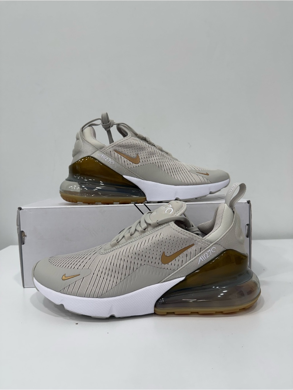Nike Women's Air Max 270 Sneakers in Beige and Olive